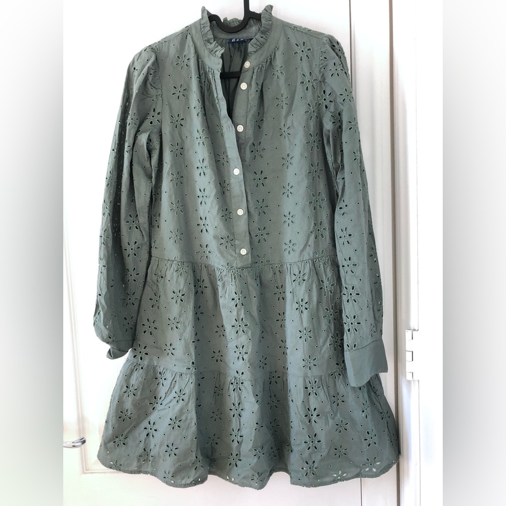 GAP Olive Ruffle Trim Dress